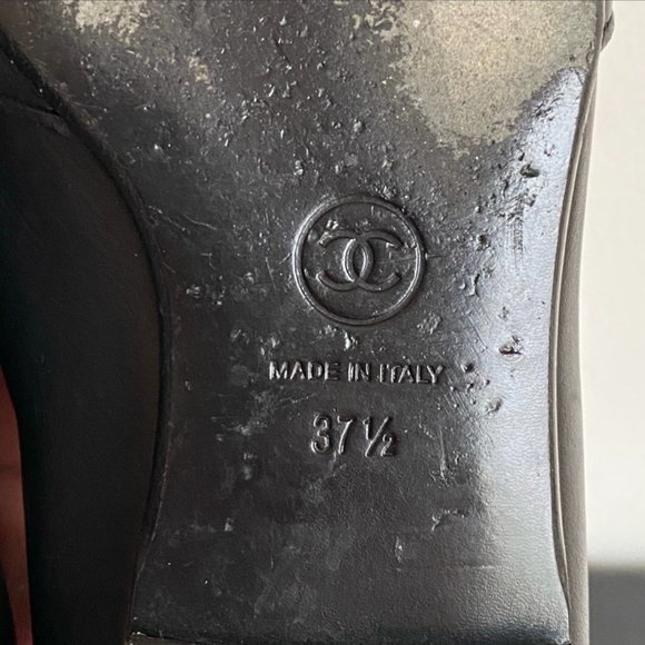 CHANEL Black Lambskin Quilted Leather Loafers 37.5 7 7.5 Shoes Box HOST PICK 💖5 - Picture 10 of 12